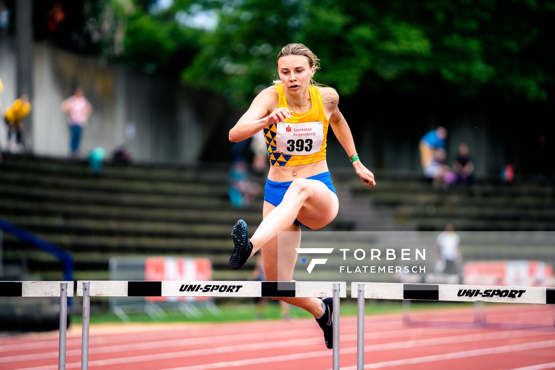 Bilyk Tetiana (UKR) über 400m Hürden am 03.06.2022 waehrend der Sparkassen Gala in Regensburg